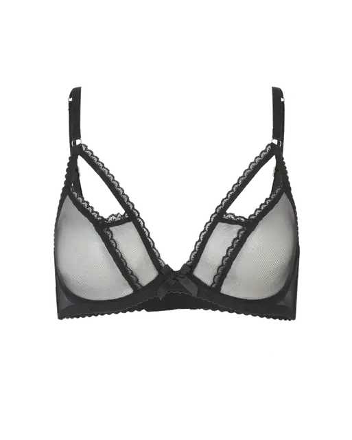 Fia Plunge Underwired Bra Black | Agent Provocateur
