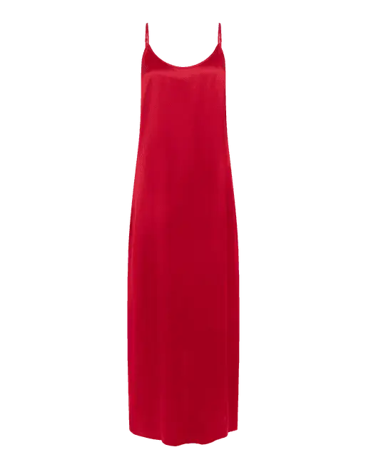 Cecily Long Slip Dress Red/Red | Agent Provocateur