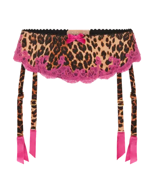 Molly Suspender Leopard/Fuchsia | Agent Provocateur
