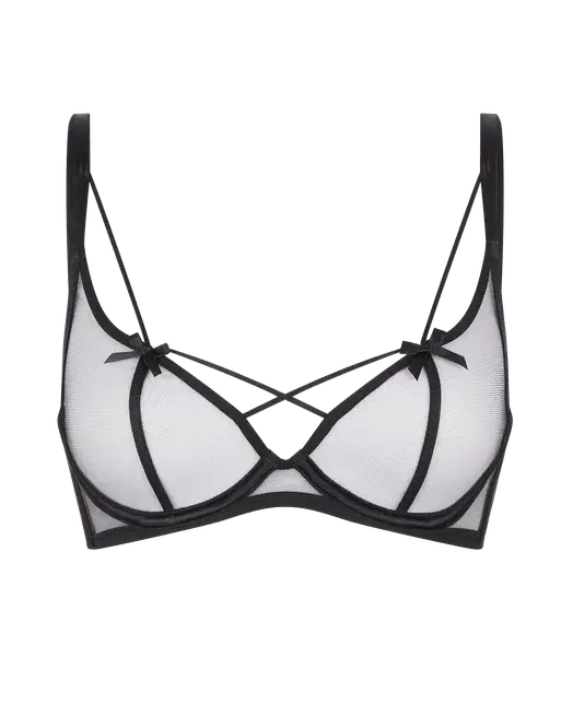 Zella High Neck Underwired Bra Black | Agent Provocateur
