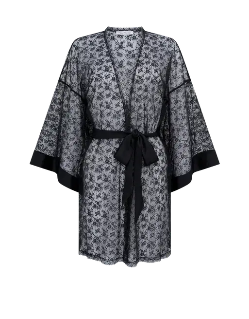 Malorey Short Kimono  Black | Agent Provocateur