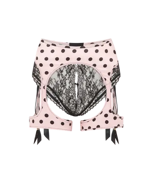 Rivere Ouvert Suspender Pink/Black | Agent Provocateur
