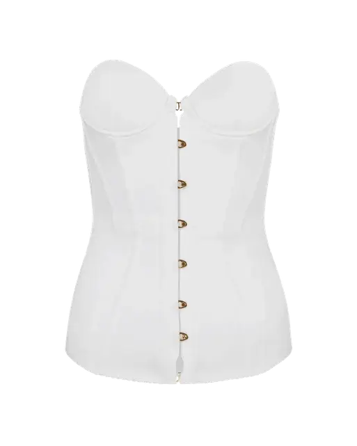Mercy Satin Corset Ivory | Agent Provocateur