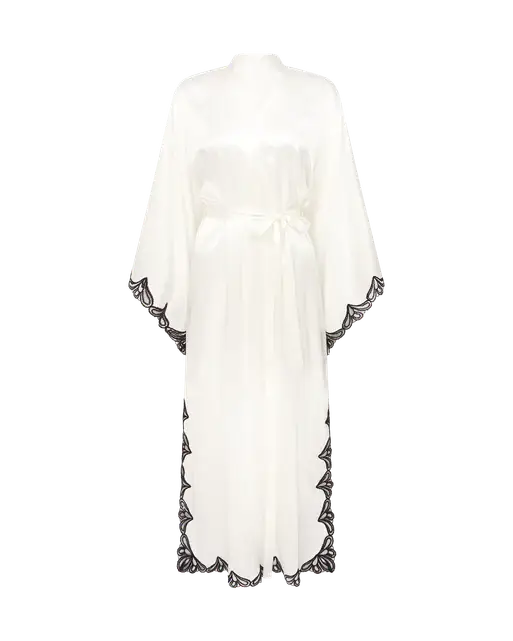 Nelle Long Gown  Ivory/Black | Agent Provocateur