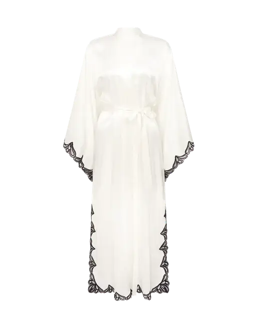 Nelle Long Gown  Ivory/Black | Agent Provocateur