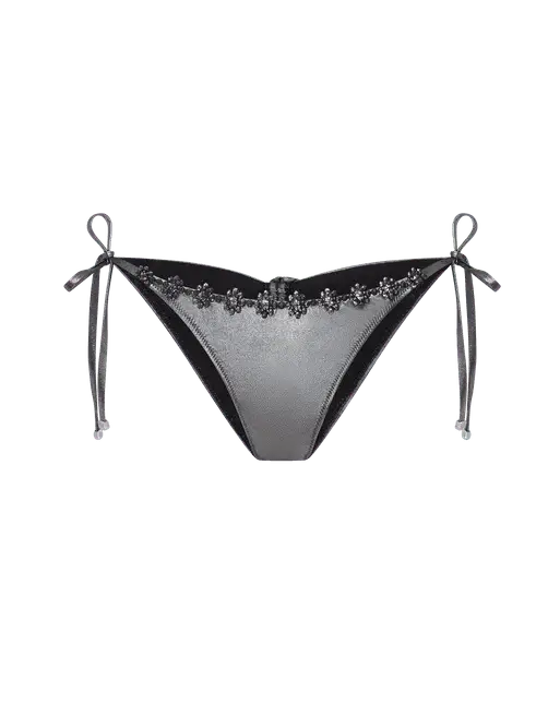Maiya Bikini Bottoms  Black/Silver | Agent Provocateur