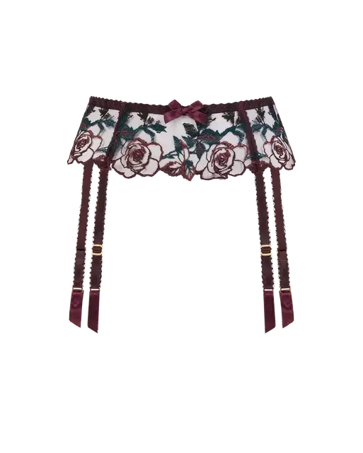 Callypso Suspender Plum/Green | Agent Provocateur