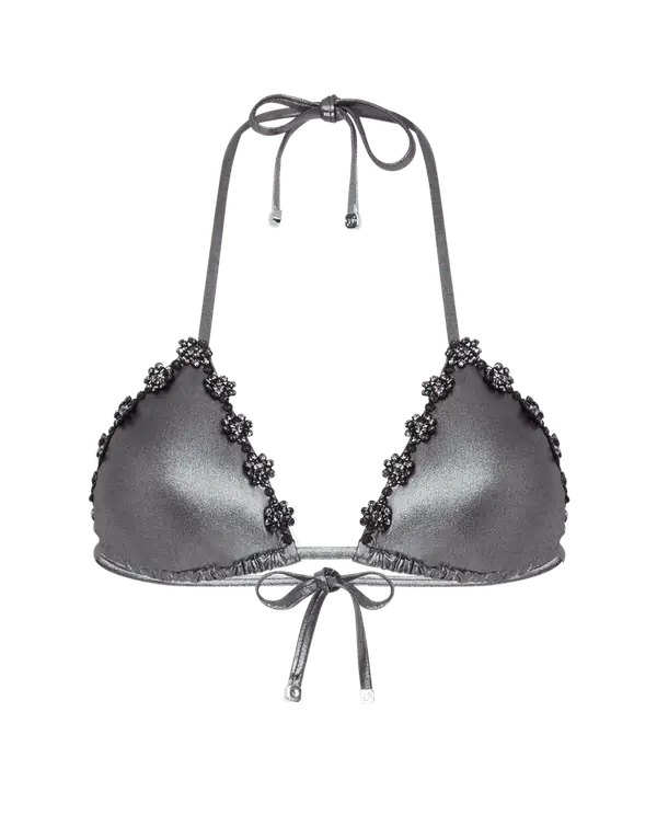 Maiya Bikini Top Black/Silver | Agent Provocateur