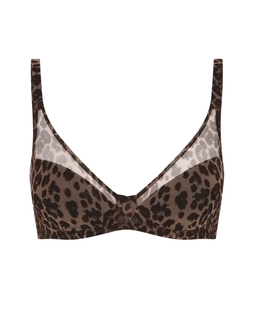 Lucky Padded Plunge Underwired Bra Leopard | Agent Provocateur